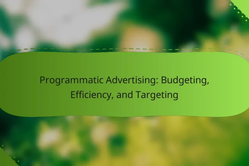 Programmatic Advertising: Budgeting, Efficiency, and Targeting