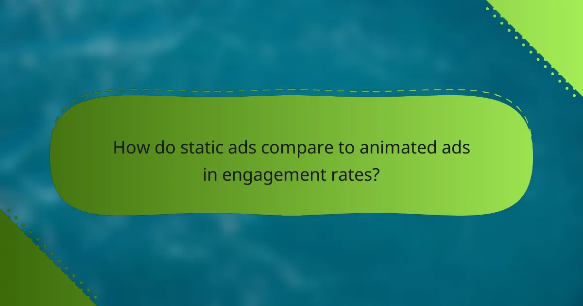 How do static ads compare to animated ads in engagement rates?