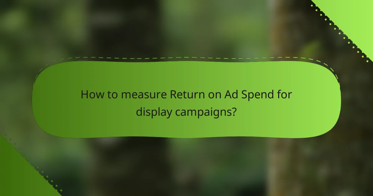 How to measure Return on Ad Spend for display campaigns?
