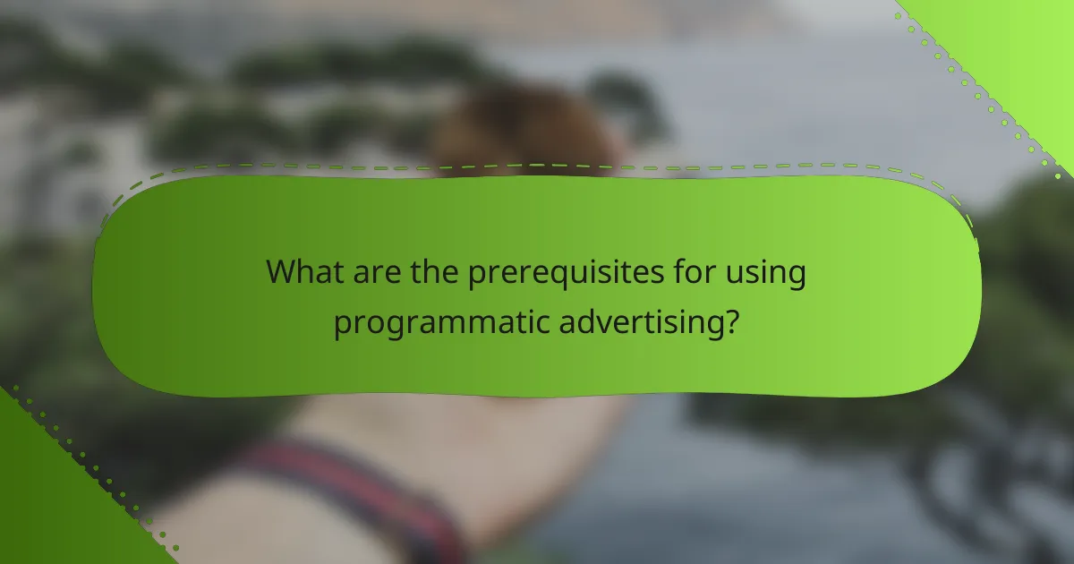 What are the prerequisites for using programmatic advertising?