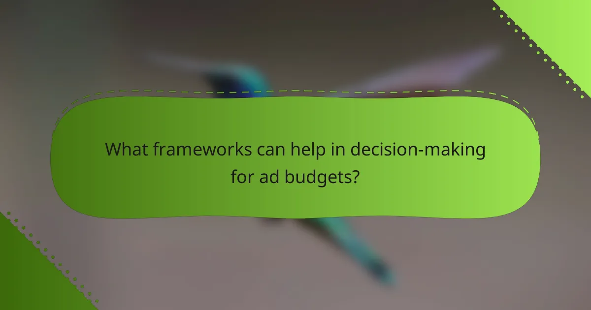 What frameworks can help in decision-making for ad budgets?