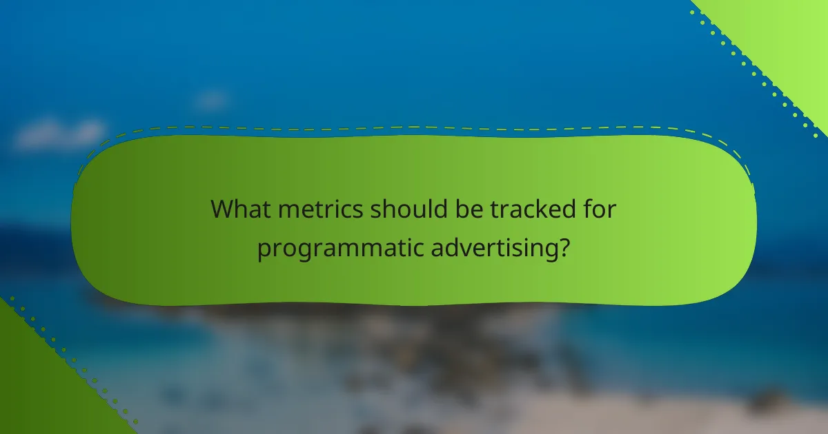 What metrics should be tracked for programmatic advertising?