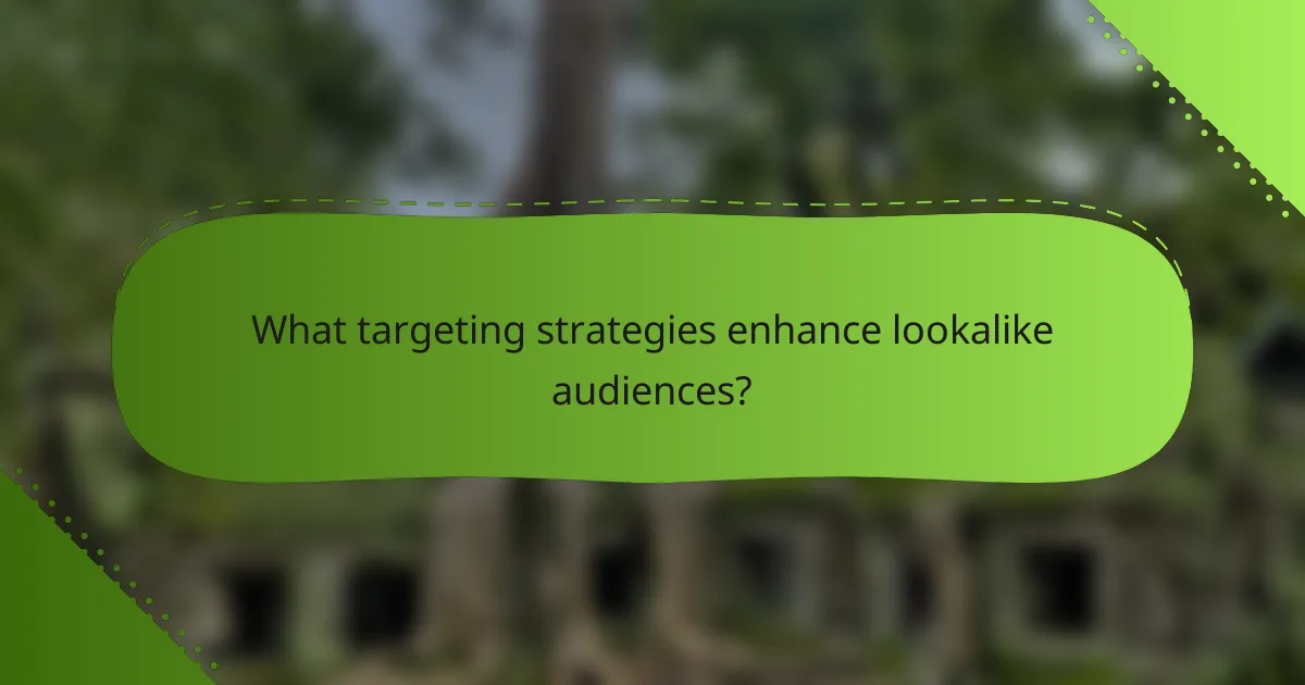 What targeting strategies enhance lookalike audiences?