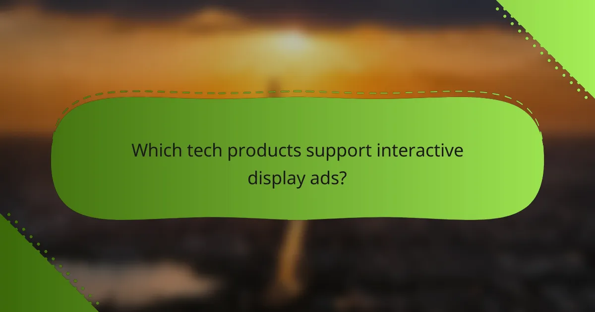 Which tech products support interactive display ads?